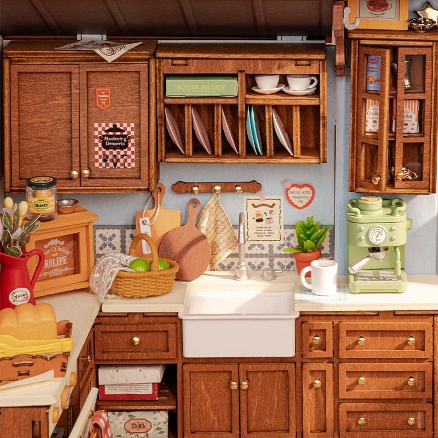 Rolife Baking Kitchen DIY Miniature Dollhouse Wooden Toy for Adult Child Gift