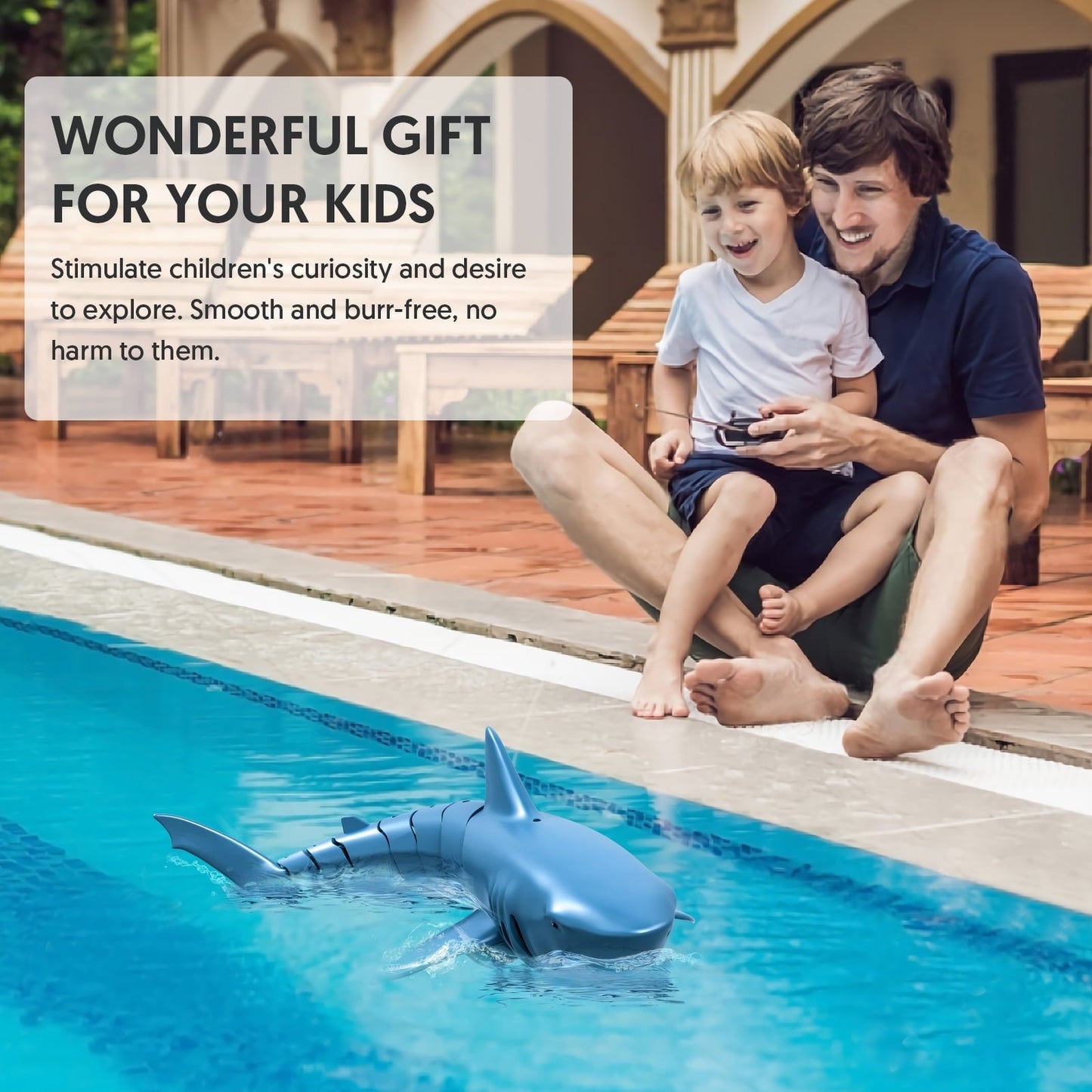UUGEE Remote Control Shark Toys, 2.4G Mini RC Boat Toy for Boys Girls, Swimming Pool Toys RC Shark Christmas Birthday Gifts for Kids Age 6+
