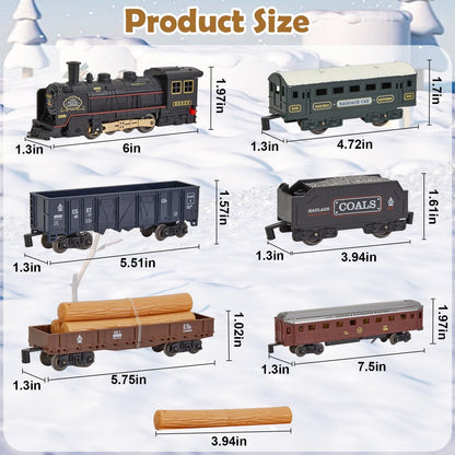 Petbank Train Set for Kids, Electric Train Toys with 5 Cars, Music &Lights , Christmas Train Tracks Toys Gifts for Boys Girls Ages 3+