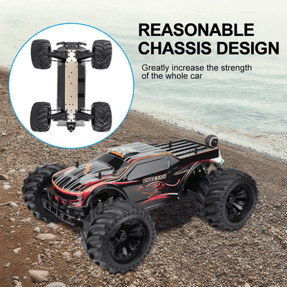 JLBRACINGRC Super Fast 1/10 Scale Cheetah RC Car, 80 KM/H 4WD 2.4GHZ RC Truck 4x4 Off Road RTR Monster Truck IPX7 Waterproof RTR Brushless Electric Remote Control Truck for Adults