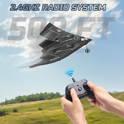 JoyStone Foam RC Airplane B2 Spirit Stealth Bomber Plane, 2 Channels 2.4 GHz RC Plane Toy, Easy to Fly RC Glider for Kids Boys Girls Adults
