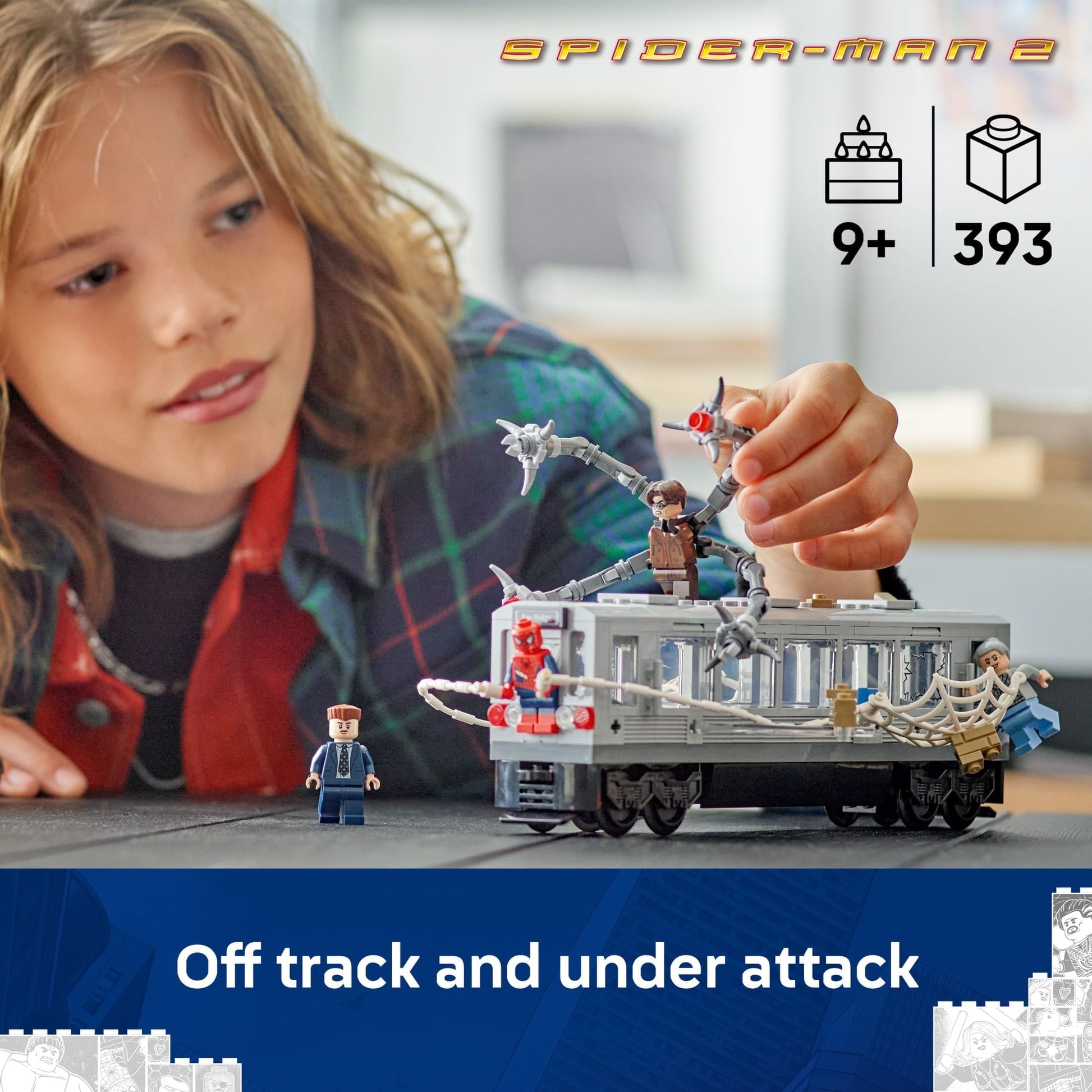 LEGO Marvel Spider-Man vs. Doc Ock Subway Train Scene - Action Figures Kids Toy - Spider-Man Building Toy for Boys & Girls, Ages 9+ - Marvel Collectible with 4 Minifigures - Birthday Gift Idea- 76321