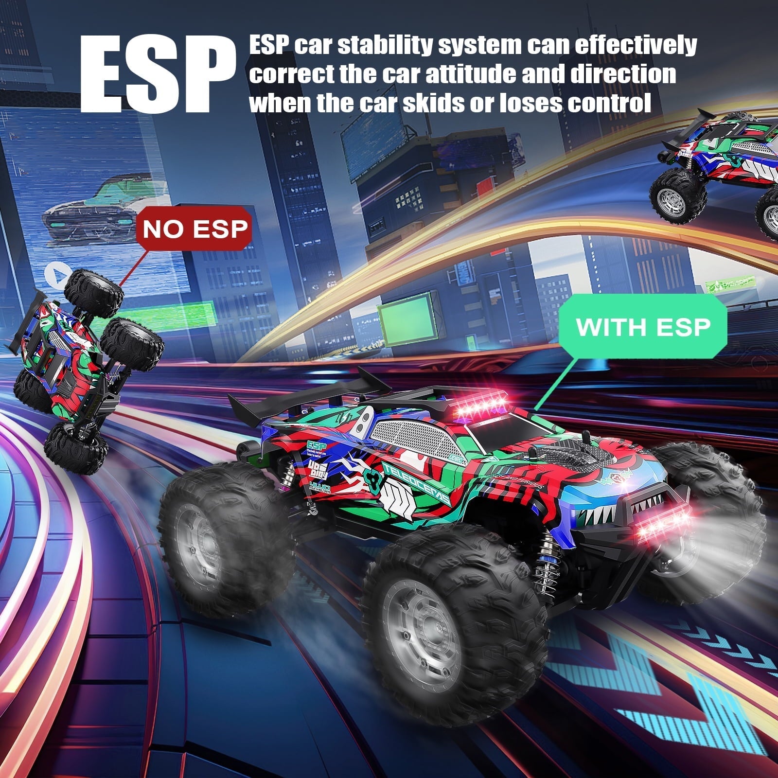 AUOSHI 2025 Professional Racing RC Cars for Adults with ESP Brushed Motor, 70+KM/H(45MPH) Top Speed,4X4 Hobby Off-Road,1:10 Remote Control CarT with Oil Filled Shocks