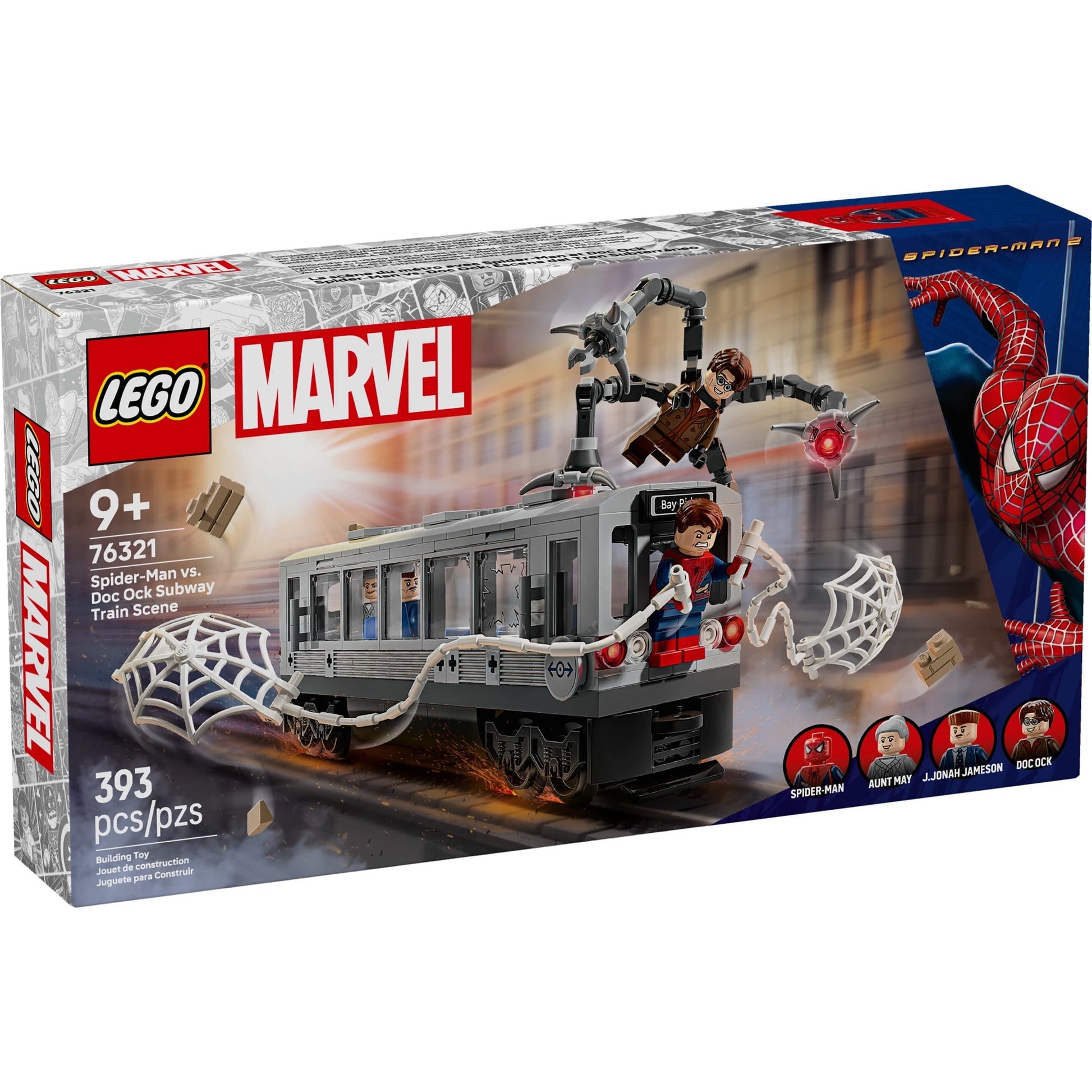 LEGO Marvel Spider-Man vs. Doc Ock Subway Train Scene - Action Figures Kids Toy - Spider-Man Building Toy for Boys & Girls, Ages 9+ - Marvel Collectible with 4 Minifigures - Birthday Gift Idea- 76321