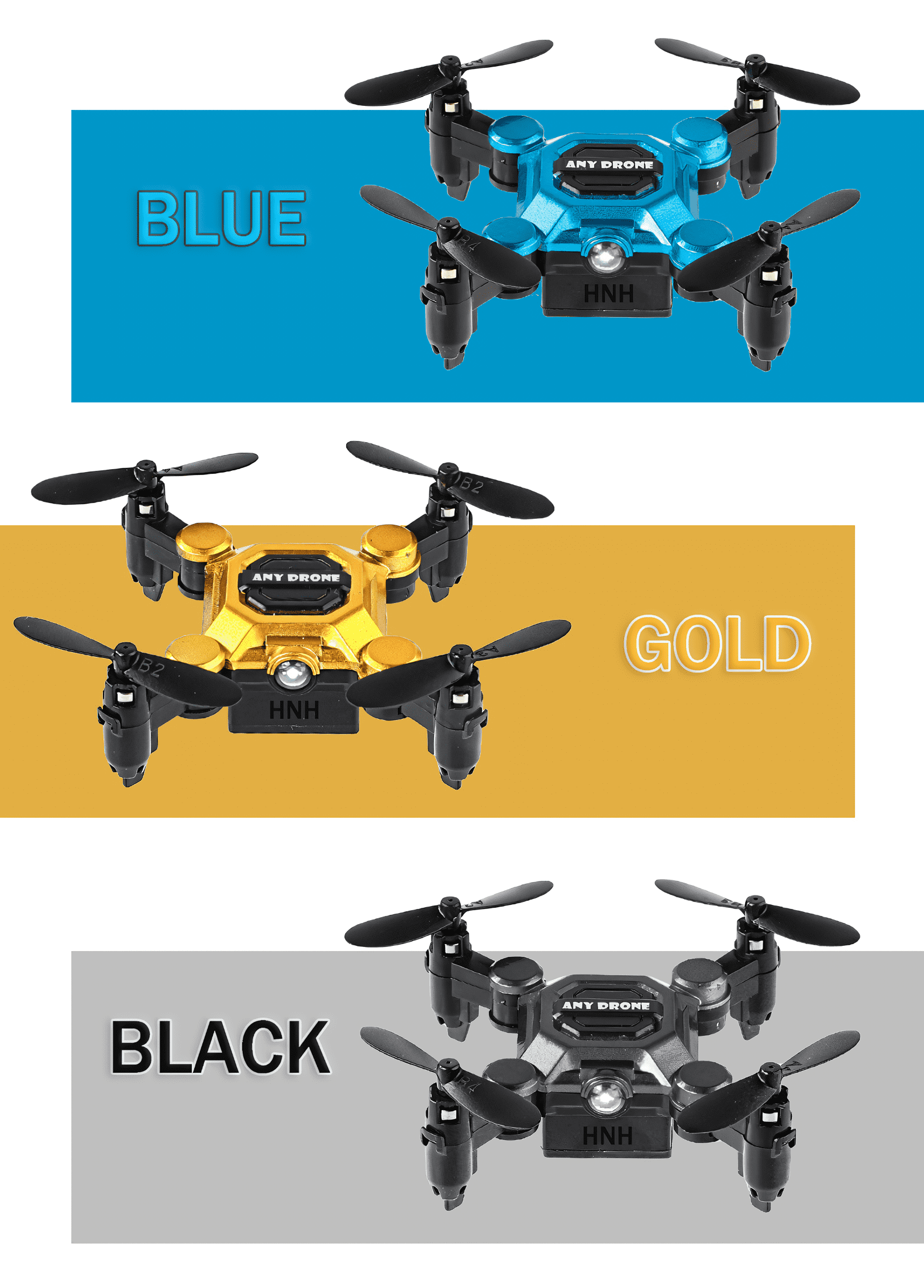 HNH 4K Mini Foldable Drone for Kids, Drone with Camera, RC Drone with Altitude Hold 3D Flips and Headless Mode Easy to Fly
